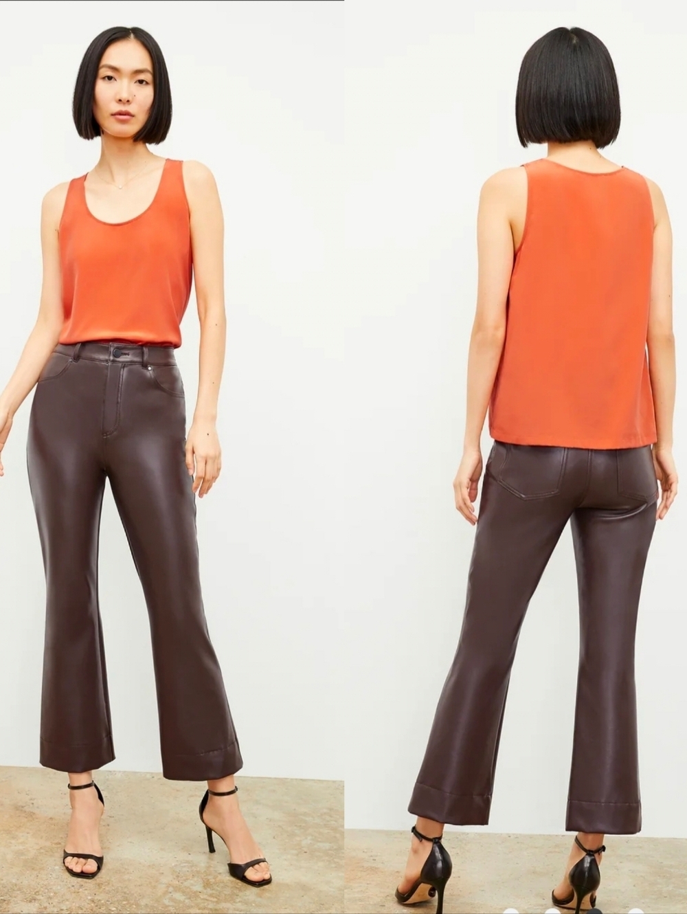 MM.LaFleur Orange Silk Tank Top